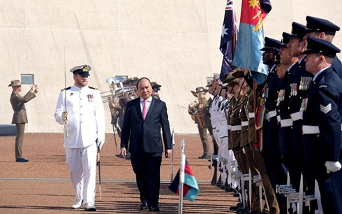 Ceremonia de bienvenida al primer ministro de Vietnam en Australia - ảnh 1