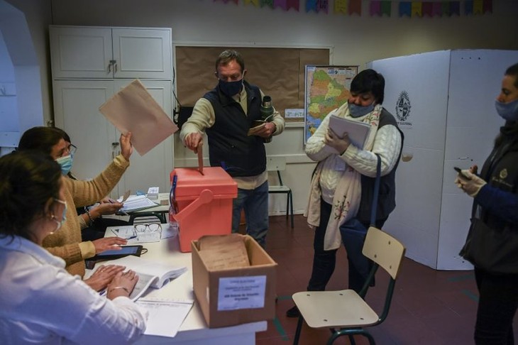 Uruguayos acuden a las urnas en medio de la pandemia del covid-19 - ảnh 1
