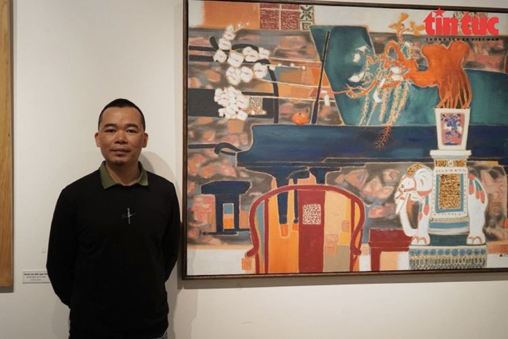 Atmósfera festiva del Tet recreada en pinturas de Khong Do Duy - ảnh 2