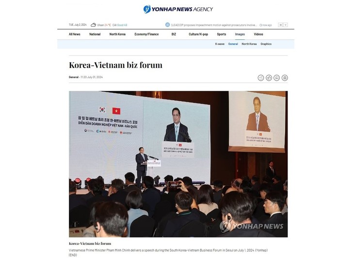 Prensa surcoreana informa profusamente sobre visita de Pham Minh Chinh - ảnh 1