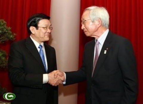 ประธานประเทศ TrươngTấnSang ให้การต้อนรับประธานหอการค้าและอุตสาหกรรมญี่ปุ่น - ảnh 1