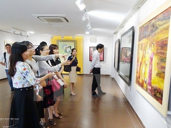 งานนิทรรศการวิจิตรศิลป์เวียดนาม ลาว กัมพูชา - ảnh 1
