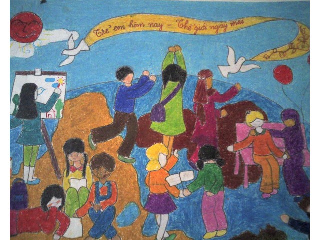 Children’s peace drawings contest opens in Hanoi - ảnh 1