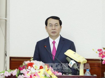 Staatspräsident Tran Dai Quang schickt Glückwunsch-Brief zum Neujahr - ảnh 1