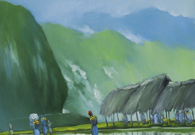 Friedliches “Nebelgebiet” in Ausstellung des Malers Le Thanh Son  - ảnh 1