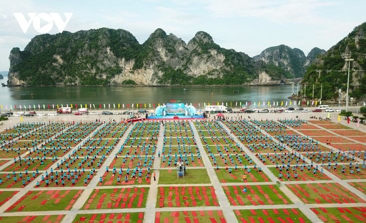 Weltyogatag 2023 in mehr als 35 Städten und Provinzen Vietnams gefeiert  - ảnh 1