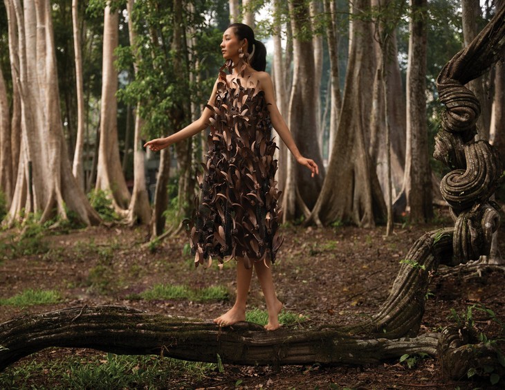 Designerin Minh Hanh stellt Modekollektion über Umweltschutz vor - ảnh 1