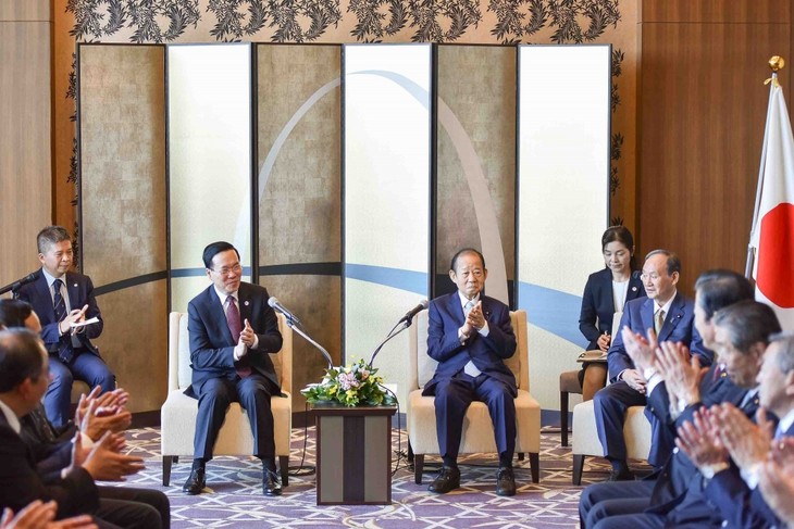 Staatspräsident Vo Van Thuong empfängt den Vorsitzenden der Japan-Vietnam-Abgeordnetengruppe - ảnh 1