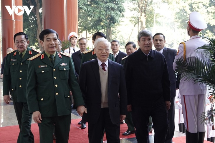 Party chief attends 2022 national military-political conference - ảnh 1