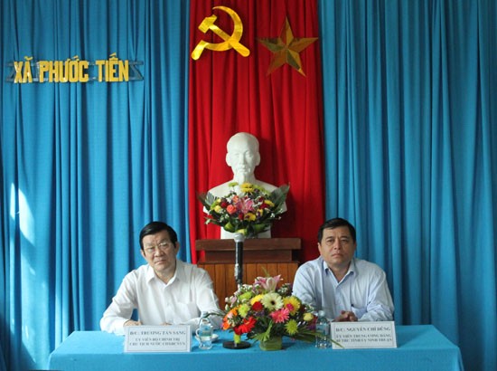 ประธานแห่งรัฐลงพื้นที่ตรวจราชการที่จังหวัด Ninh Thuan - ảnh 1
