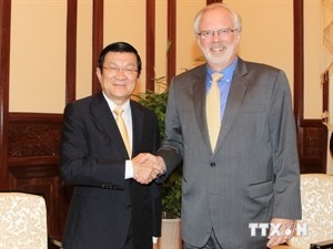 President receives outgoing US ambassador to Vietnam - ảnh 1