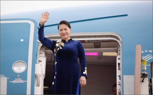 越南国会主席阮氏金银启程前往柬埔寨出席APPF27  - ảnh 1