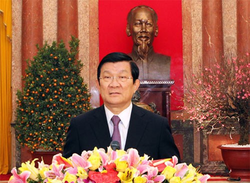 Staatspräsident Truong Tan Sang sendet Glückwünsche an den Han-Nom-Forscher Vu Tuan San - ảnh 1