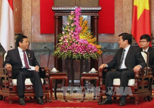 Staatspräsident Truong Tan Sang empfängt indonesichen Parlamentspräsidenten Setya Novanto - ảnh 1