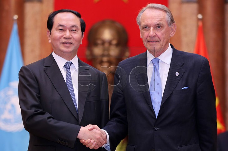 Staatspräsident Tran Dai Quang empfängt stellvertretenden UN-Generalsekretär - ảnh 1