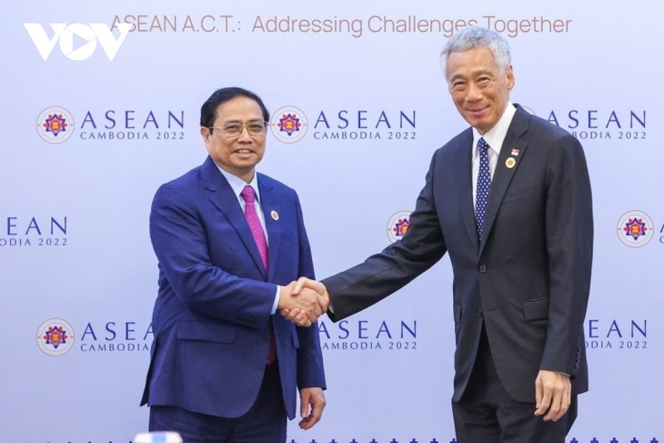 Besuch des Premierministers Pham Minh Chinh in Singapur festigt bilaterale Beziehungen   - ảnh 1