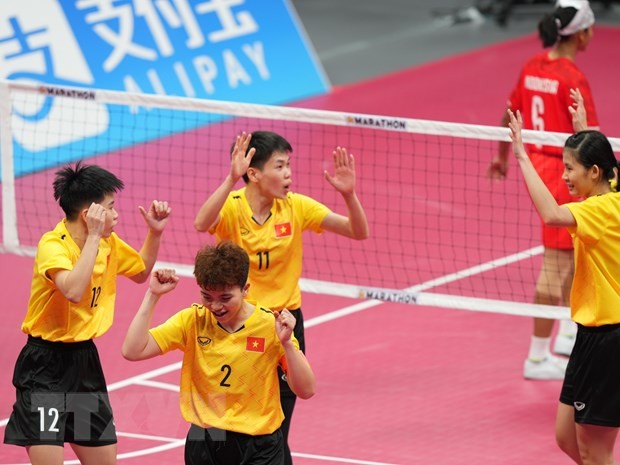 Die vietnamesische Mannschaft von Sepak Takraw gewinnt Goldmedaille bei ASIAD 19 - ảnh 1