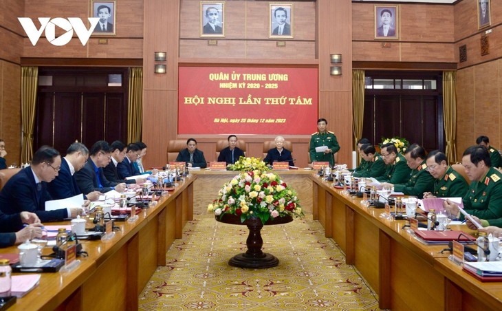 KPV-Generalsekretär Nguyen Phu Trong nimmt an Sitzung der Zentral-Parteileitung der Armee teil - ảnh 1