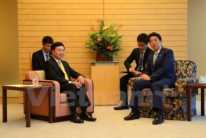   Vice premier vietnamita dialoga con líderes de Japón - ảnh 1