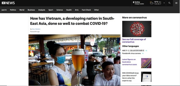 Prensa australiana valora altamente la pronta reacción de Vietnam en el control del Covid-19 - ảnh 1