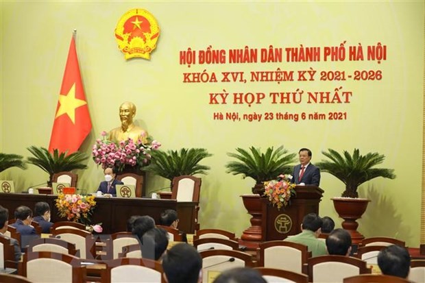 Inauguran el primer periodo de sesiones del Consejo Popular de Hanói, mandato 2021-2026 - ảnh 1