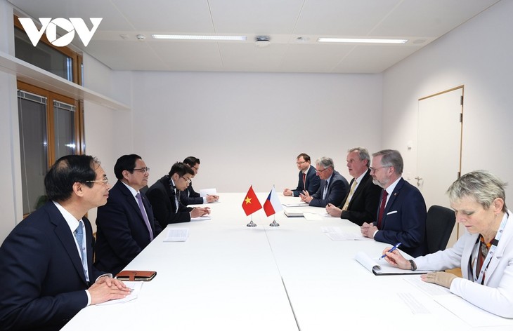 Primer ministro vietnamita se reúne con dirigentes de países y socios europeos - ảnh 1