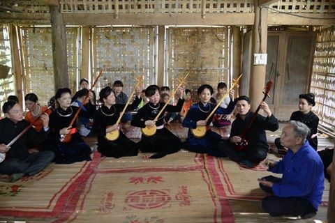 Cao Bang의 Tay족의 전통 현악기 dan tinh 제작 공예 - ảnh 3