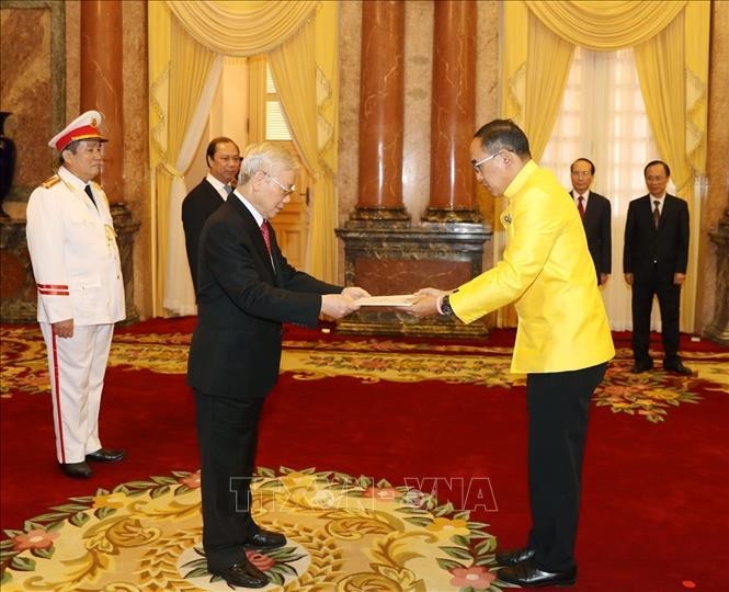 Le président Nguyên Phu Trong reçoit de nouveaux ambassadeurs  - ảnh 1