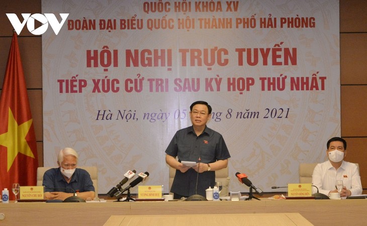 Rencontre virtuelle entre Vuong Dinh Huê et l’électorat de Hai Phong - ảnh 1