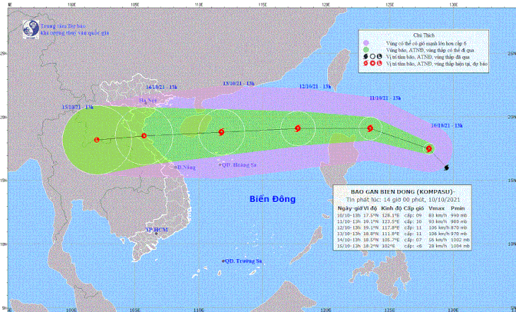Le typhon Kompasu s’approche de la mer Orientale - ảnh 1