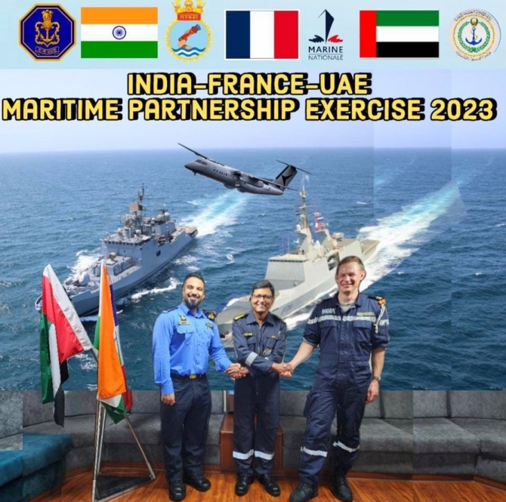 France-Inde-EAU: premier exercice maritime conjoint trilatéral - ảnh 1