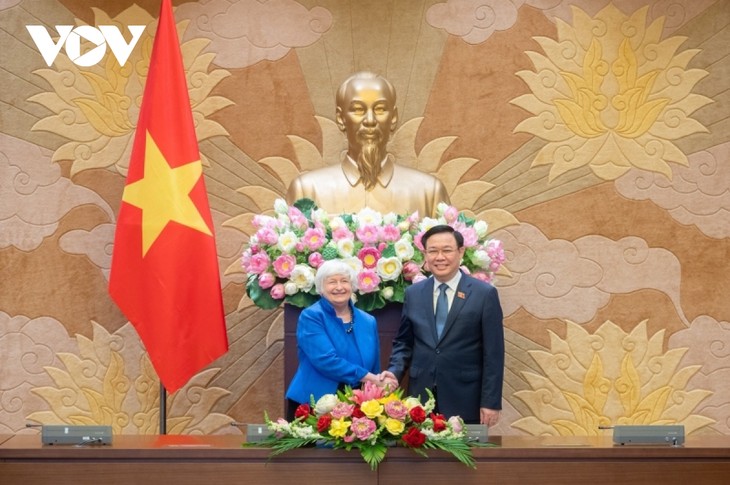 La secrétaire améraine au Trésor rencontre le président de l’Assemblée nationale vietnamienne - ảnh 1