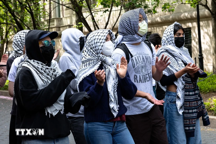 Conflit Hamas-Israël: Campement pro-palestinien dans l’Université The New School à New York - ảnh 1