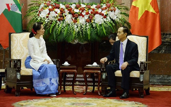 쩐다이꽝 (Trần Đại Quang) 국가주석, 미얀마 아웅산수지 여사 접견 - ảnh 2