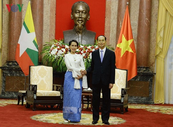 쩐다이꽝 (Trần Đại Quang) 국가주석, 미얀마 아웅산수지 여사 접견 - ảnh 1