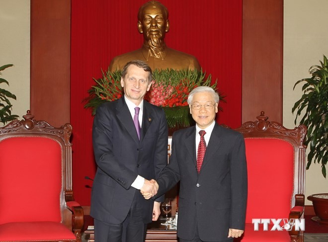 Sekjen KS PKV, Nguyen Phu Trong menerima Ketua Duma Negara Federasi Rusia - ảnh 1