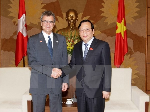 Wakil Ketua MN Vietnam, Huynh Ngoc Son  menerima delegasi Parlemen Swiss - ảnh 1