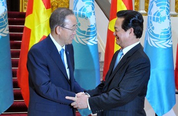 PM Vietnam Nguyen Tan Dung menerima Sekjen PBB - ảnh 1