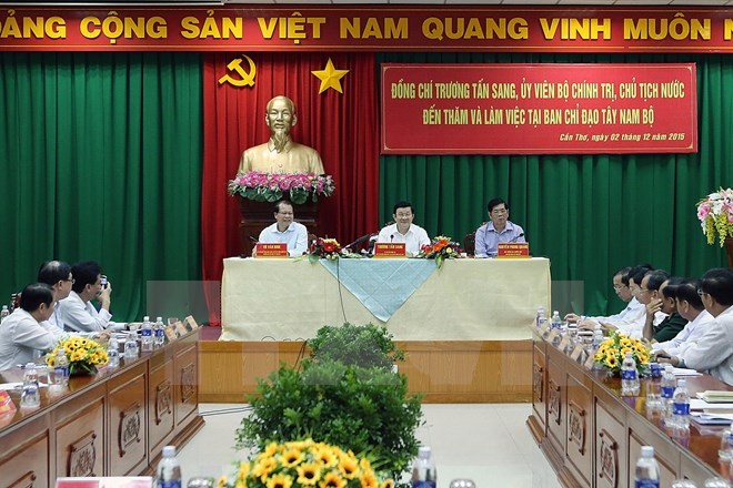 Presiden Vietnam, Truong Tan Sang mengadakan temu kerja dengan Badan Pengarahan kawasan Nam Bo Barat - ảnh 1