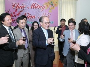 Ketua MN Vietnam mengucapkan selamat Tahun Baru anggota MN dan Kantor MN pada  Hari Raya Tet 2016 - ảnh 1