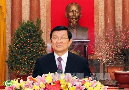 Новогоднее выступление президента СРВ Чыонг Тан Шанга - ảnh 1