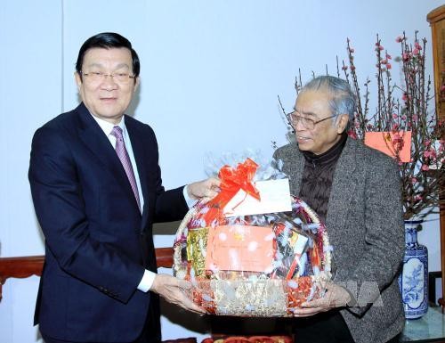 Президент СРВ Чыонг Тан Шанг поздравил политических деятелей и интеллигентов страны с Тэтом - ảnh 2