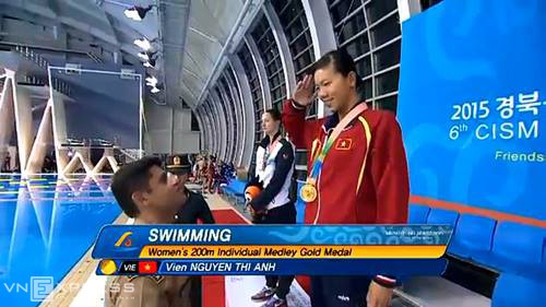 Нгуен Тхи Ань Виен завоевала золотую медаль на Всемирных спортивных военных играх-2015 - ảnh 1