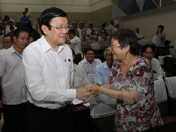 Президент СРВ Чыонг Тан Шанг встретился с избирателями г.Хошимина - ảnh 1
