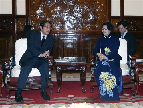 Вице-президент Вьетнама Данг Тхи Нгок Тхинь приняла посла Японии - ảnh 1