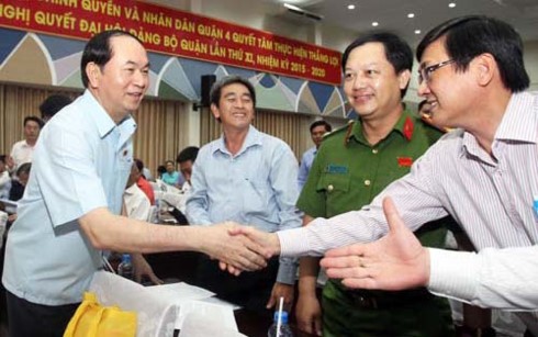 Чан Дай Куанг встретился с избирателями 1-го, 3-го и 4-го районов г.Хошимина - ảnh 1