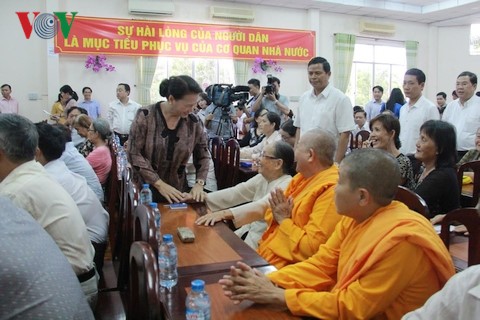 Нгуен Тхи Ким Нган встретилась с избирателями в уезде Виньтхань города Кантхо - ảnh 1