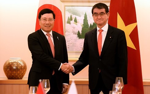 Фам Бинь Минь провёл переговоры с министром иностранных дел Японии - ảnh 1