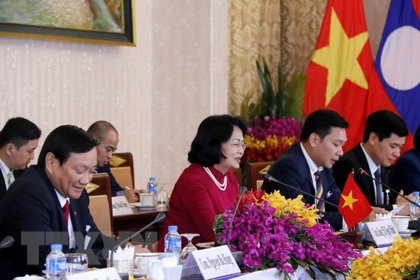 Вице-президент Вьетнама встретилась с председателем Национальной ассамблеи Лаоса - ảnh 1