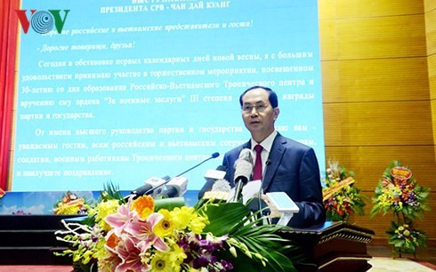 Tran Dai Quang visite le Centre tropical Vietnam-Russie - ảnh 1